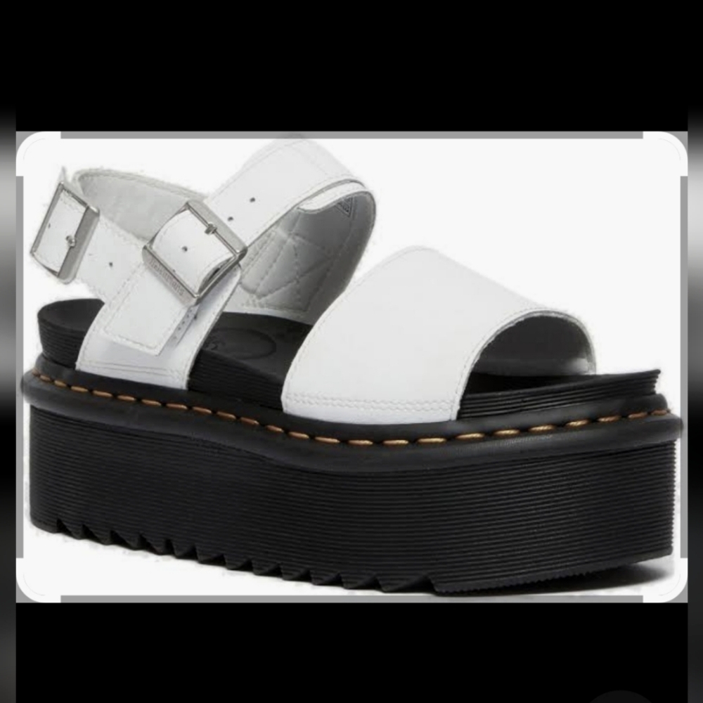 Dr. Martens White Platform Sandals